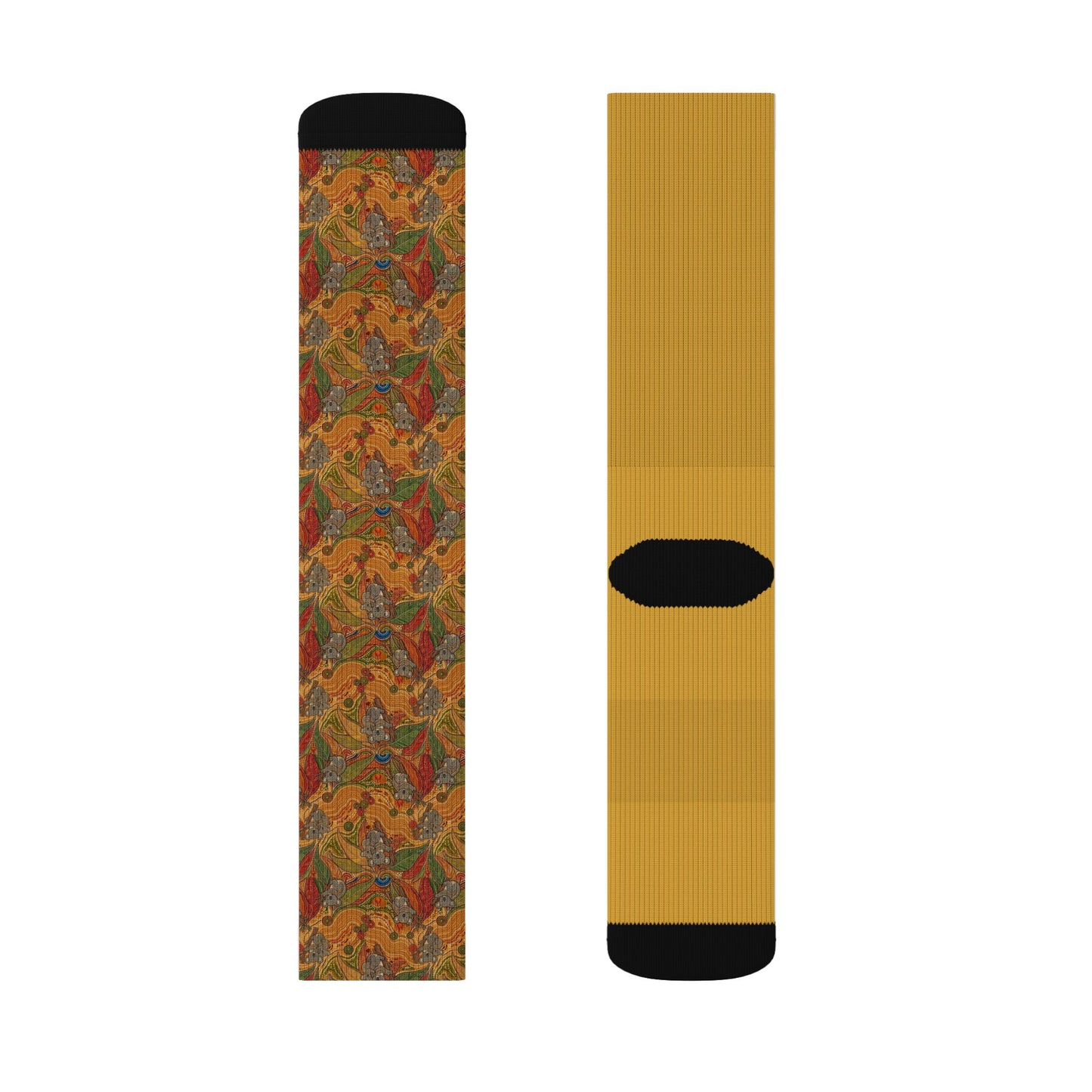 Autumn Leaves Sublimation Socks — Fall Pattern Crew Socks