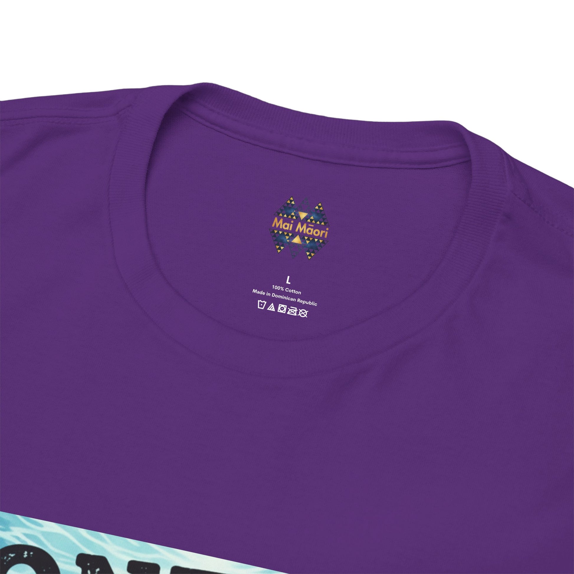 Purple crew-neck T-shirt with small chest logo and “Gone Diving” graphic