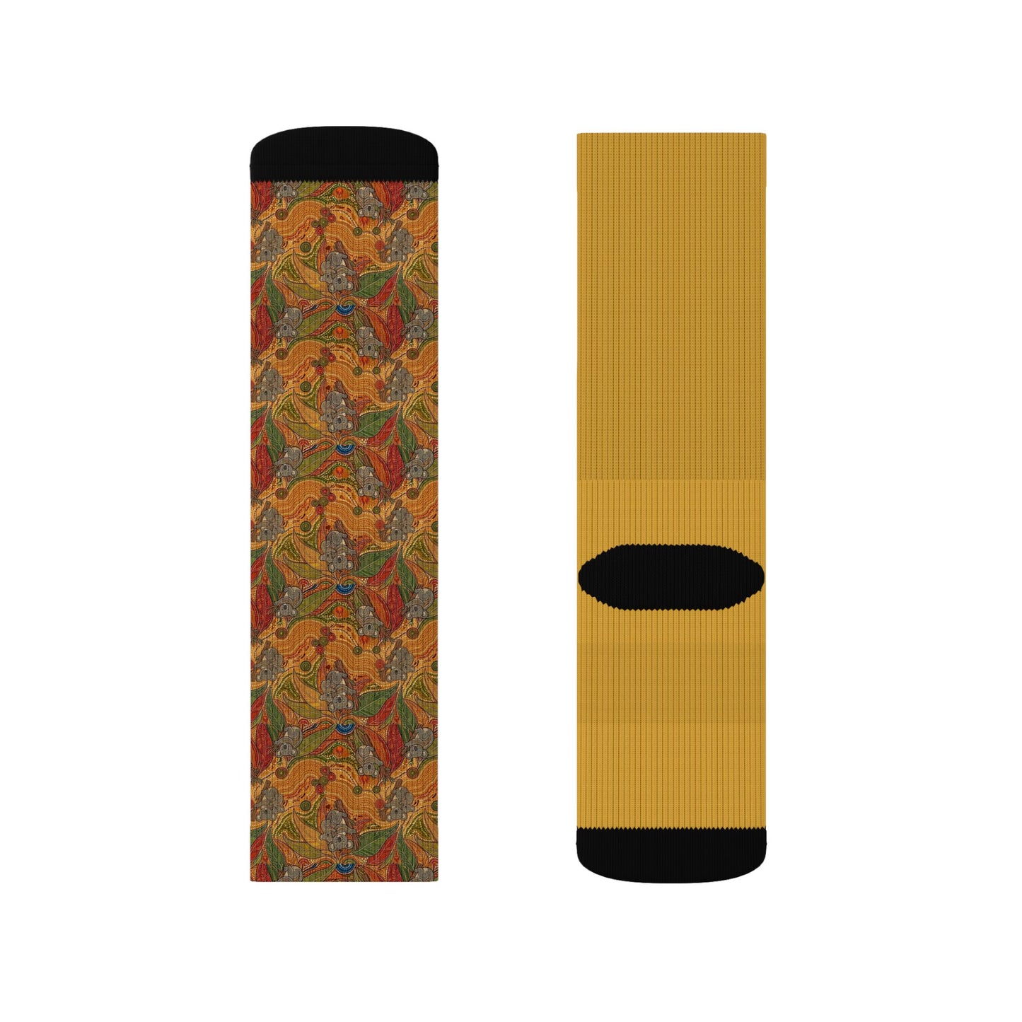 Autumn Leaves Sublimation Socks — Fall Pattern Crew Socks