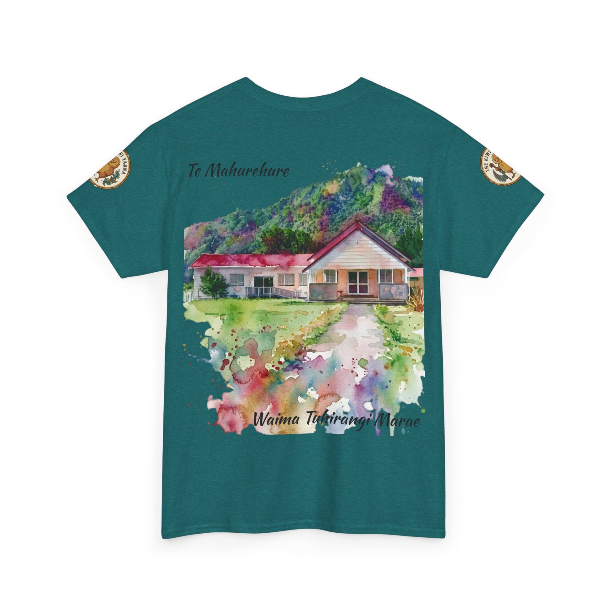 T-shirt with Te Mahurehure-Tuhirangi Marae graphic and short sleeves
