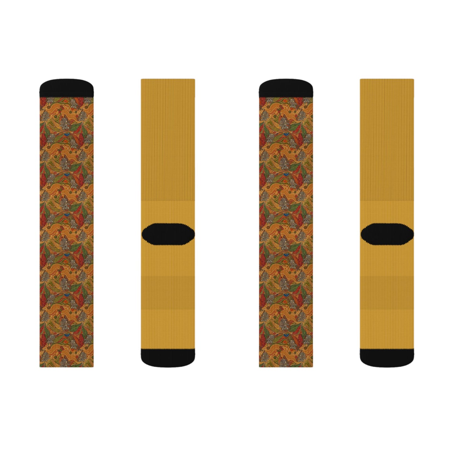 Autumn Leaves Sublimation Socks — Fall Pattern Crew Socks