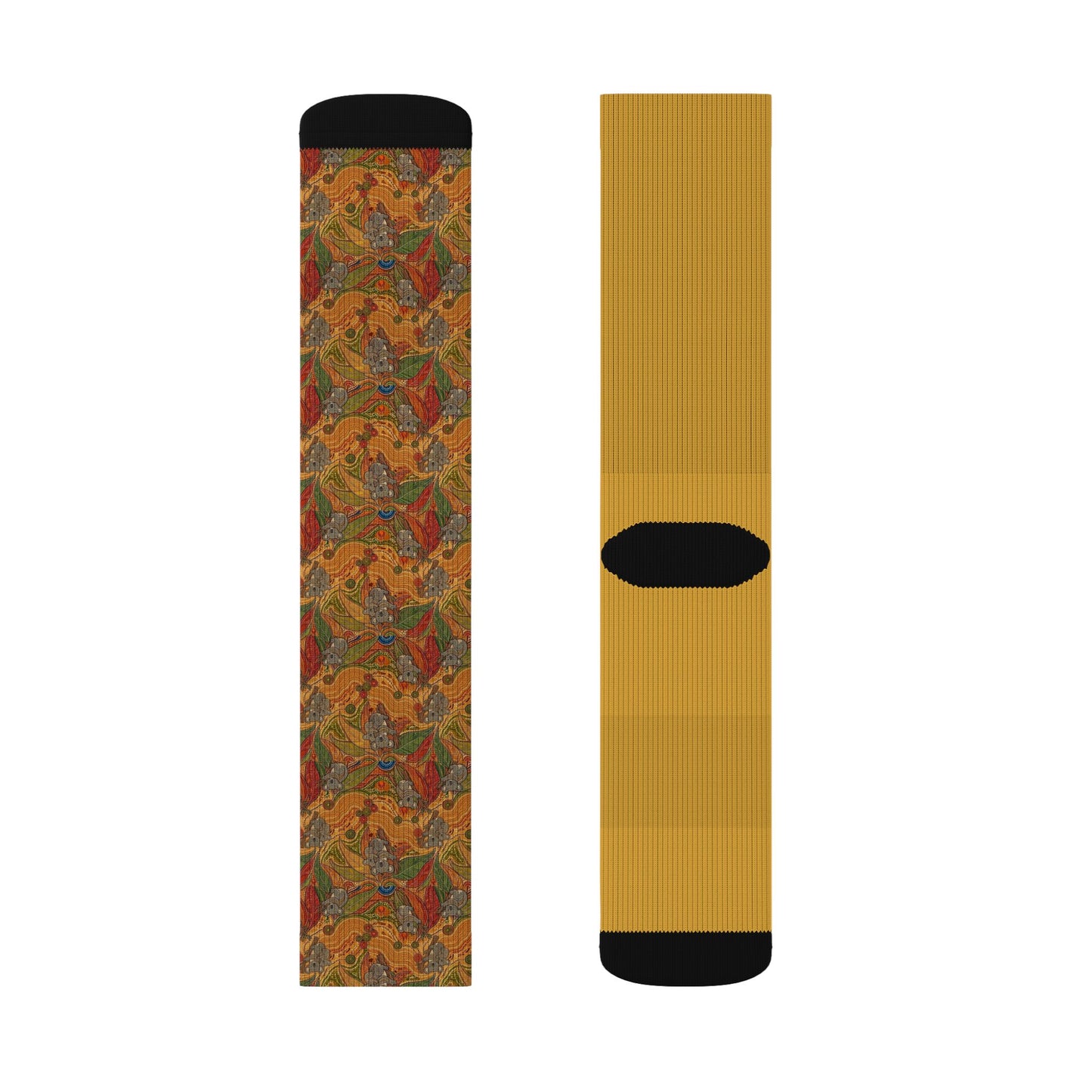 Autumn Leaves Sublimation Socks — Fall Pattern Crew Socks