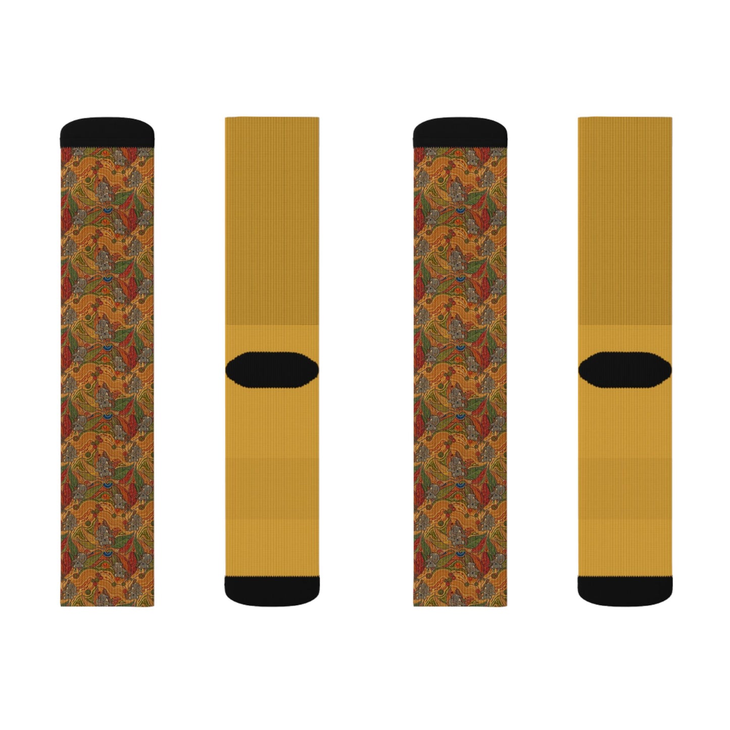 Autumn Leaves Sublimation Socks — Fall Pattern Crew Socks